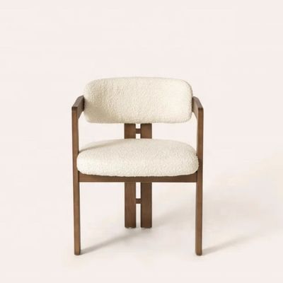 Modern Design Lamb Wool/Velvet Material Simple Solid Wood Dining Chair with Lift Chair Style and Customizable Logo