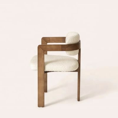 Modern Design Lamb Wool/Velvet Material Simple Solid Wood Dining Chair with Lift Chair Style and Customizable Logo