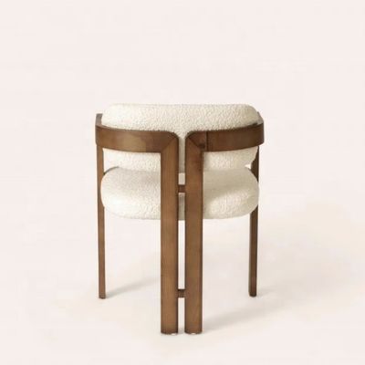 Modern Design Lamb Wool/Velvet Material Simple Solid Wood Dining Chair with Lift Chair Style and Customizable Logo