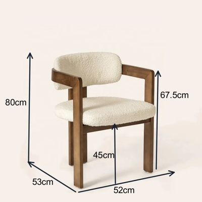 Modern Design Lamb Wool/Velvet Material Simple Solid Wood Dining Chair with Lift Chair Style and Customizable Logo
