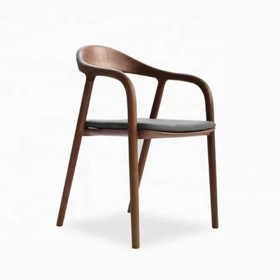 French Modern Solid Wood Armrest Wooden Dining Chair in Mail Packing for Luxury Living Room Furniture