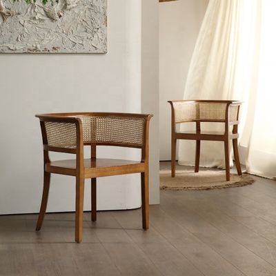 Home Furniture Morden Nordic Woven Cane Black Rarran Dinding Chair Wooden Chair Wicker for Hotel Dining Chairs Upholstered