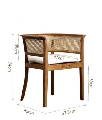 Home Furniture Morden Nordic Woven Cane Black Rarran Dinding Chair Wooden Chair Wicker for Hotel Dining Chairs Upholstered
