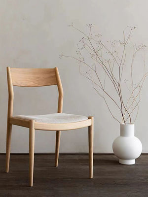 Comfortable Cushion Solid Wood Dining Chair in Nature Popular Colors for Contemporary Restaurant