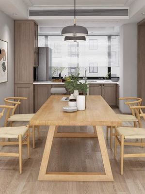 Modern Solid Wood Dining Table Furniture Set for Dining Room and Kitchen L120*W70*H75CM