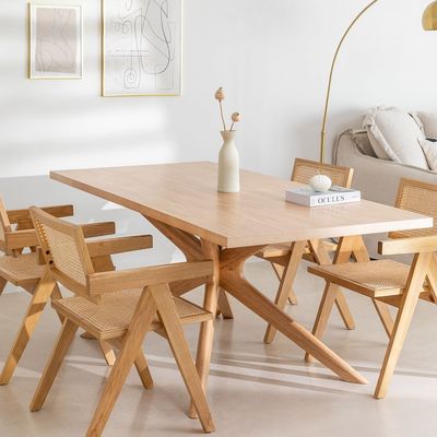 Foldable Natural Rattan Dining Chair for Events and Home Furniture Modern Ash Wood