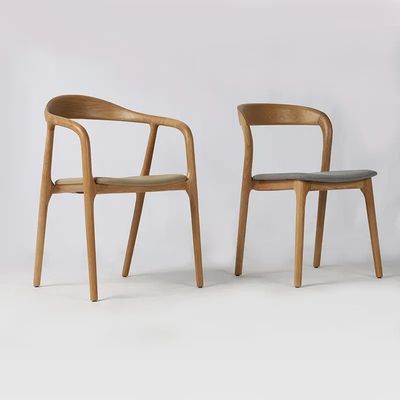 Home Furniture Dining Chair Oak Wood Design Modern Nordic Style Cover Room White Chairs for Kitchen Pu Leather Wooden