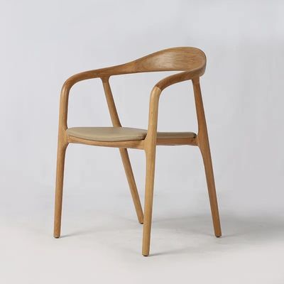 Home Furniture Dining Chair Oak Wood Design Modern Nordic Style Cover Room White Chairs for Kitchen Pu Leather Wooden
