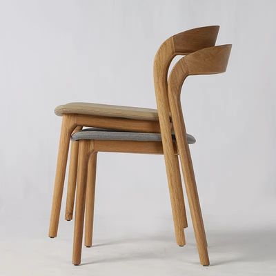 Home Furniture Dining Chair Oak Wood Design Modern Nordic Style Cover Room White Chairs for Kitchen Pu Leather Wooden