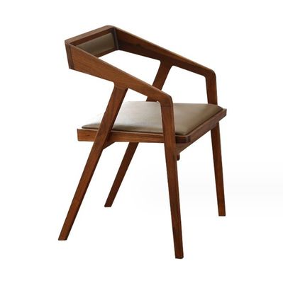 Home Furniture Modern Nordic Design Wooden Dining Room Chair with Solid Wood and PU Leather