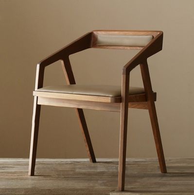 Home Furniture Modern Nordic Design Wooden Dining Room Chair with Solid Wood and PU Leather