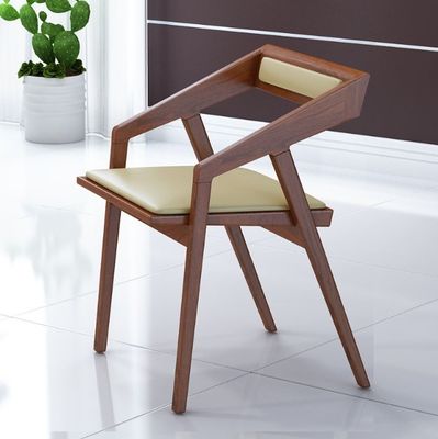 Home Furniture Modern Nordic Design Wooden Dining Room Chair with Solid Wood and PU Leather