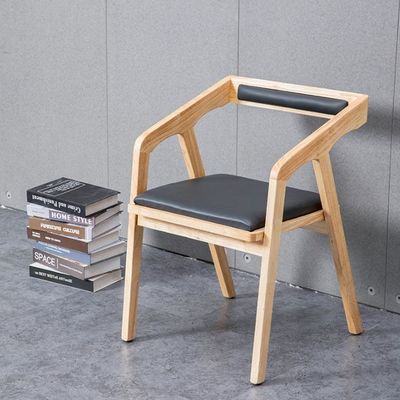 Home Furniture Modern Nordic Design Wooden Dining Room Chair with Solid Wood and PU Leather