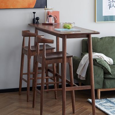 Popular Walnut Color Wooden Bar Stool for Solid Wood Dining Room Chair in Restaurant