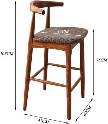 Popular Walnut Color Wooden Bar Stool for Solid Wood Dining Room Chair in Restaurant