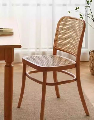 Durable Solid Wood Rattan Back Dining Chair for Dining Room Furniture W47.4CM*D44.6CM*H83.5CM