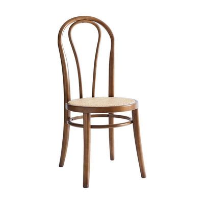 Customized Designs Woven Natural Rattan Solid Wood Dining Chair Furniture for Modern Restaurant Seating Arrangement