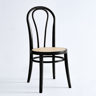 Customized Designs Woven Natural Rattan Solid Wood Dining Chair Furniture for Modern Restaurant Seating Arrangement