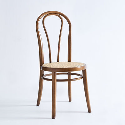 Customized Designs Woven Natural Rattan Solid Wood Dining Chair Furniture for Modern Restaurant Seating Arrangement