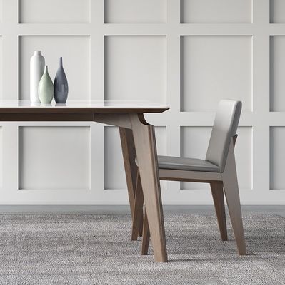 Marble Top Wood Dining Table Set for Kitchen and Dining Room in Modern Design