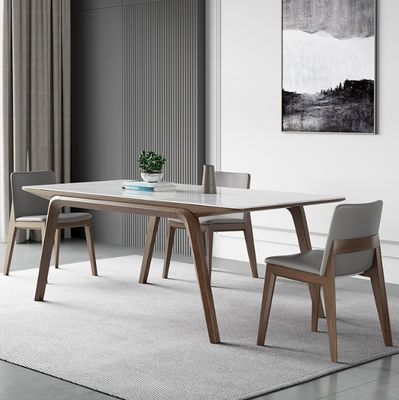 Simple Light Luxury Solid Wood Dining Table Set for Modern and Chic Interiors