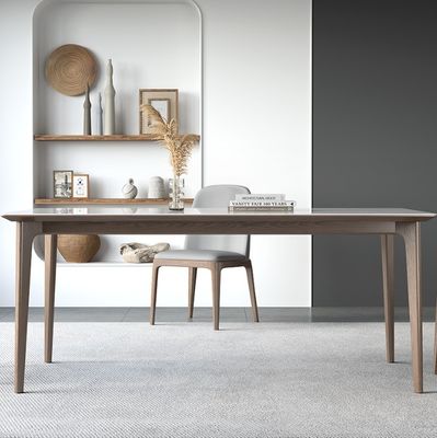 Dining Room Furniture Wood Dining Table Set with Marble Effect Cover Material