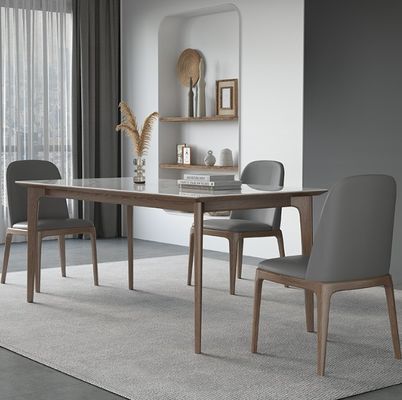 Dining Room Furniture Wood Dining Table Set with Marble Effect Cover Material