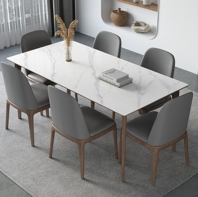 Dining Room Furniture Wood Dining Table Set with Marble Effect Cover Material