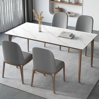 Dining Room Furniture Wood Dining Table Set with Marble Effect Cover Material