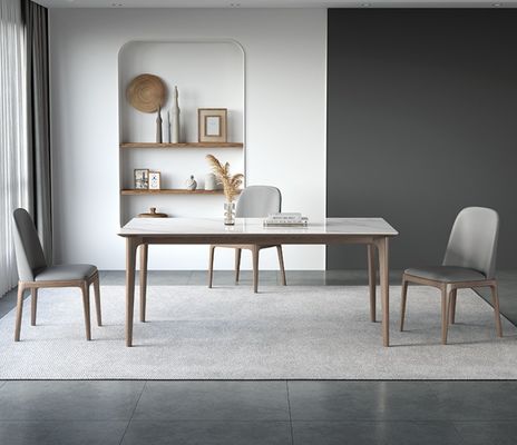 Dining Room Furniture Wood Dining Table Set with Marble Effect Cover Material