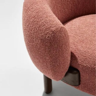 NO Folded Nordic Lounge Leisure Wood Sofa Chair in Natural/Walnut Color with Cushion