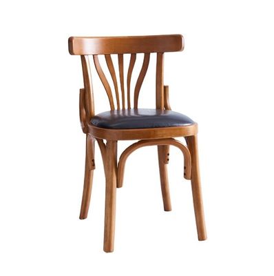 Hotel Restaurant Wooden Armless Dining Chair with Pu Leather Cover and Wooden Structure