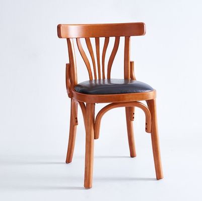 Hotel Restaurant Wooden Armless Dining Chair with Pu Leather Cover and Wooden Structure