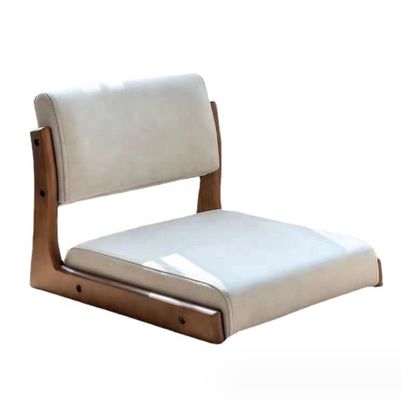 Customized Japanese Tatami Wood Legless Floor Tea Chair with Back Support