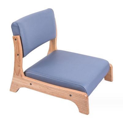 Mail Packing Japanese Style Tatami Wood Legless Floor Tea Chair Solid Wood with Back Support