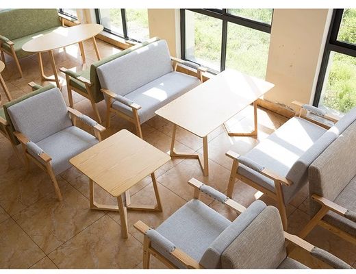 Modern Design Soft Seat Chair for Living Room and Hotel W65*D59*H75CM Solid Wood Fabric Wooden Sofa Chair