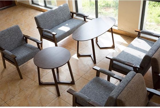 Modern Design Soft Seat Chair for Living Room and Hotel W65*D59*H75CM Solid Wood Fabric Wooden Sofa Chair