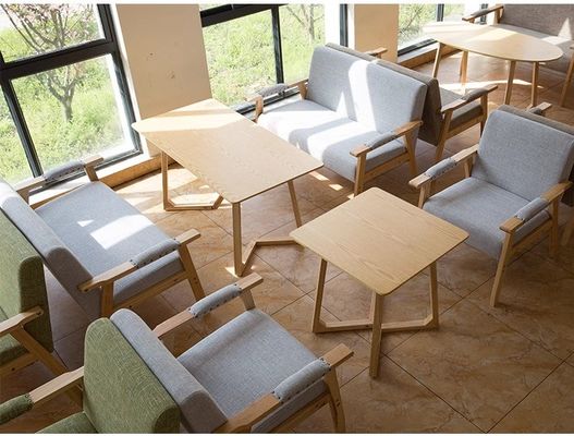 Modern Design Soft Seat Chair for Living Room and Hotel W65*D59*H75CM Solid Wood Fabric Wooden Sofa Chair