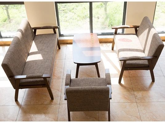 Modern Design Soft Seat Chair for Living Room and Hotel W65*D59*H75CM Solid Wood Fabric Wooden Sofa Chair
