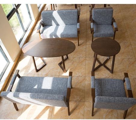 Modern Design Soft Seat Chair for Living Room and Hotel W65*D59*H75CM Solid Wood Fabric Wooden Sofa Chair