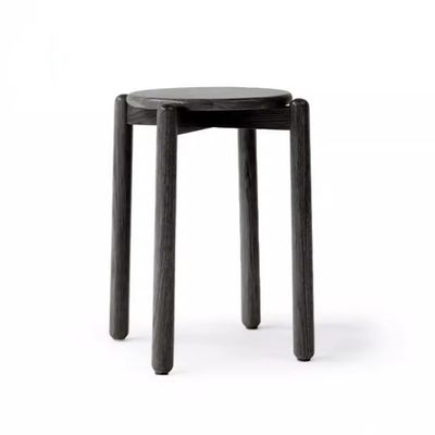 Stackable Wood Stool Solid Wood Dining Chair Simply Designed with Oak Wood Cover Material