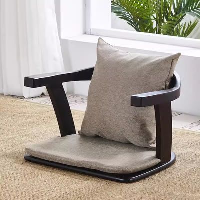 Solid Wood Living Room Furniture Japanese Tatami Floor Chair with Back Support and No Backrest