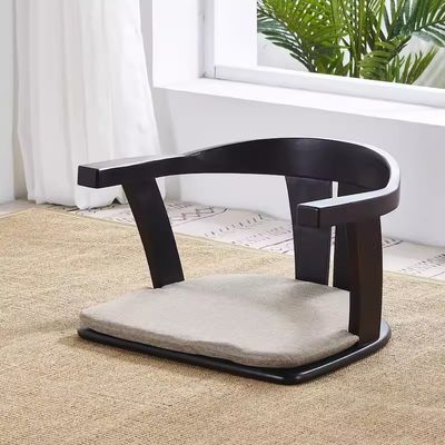 Solid Wood Living Room Furniture Japanese Tatami Floor Chair with Back Support and No Backrest