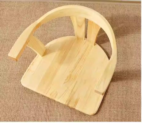 Solid Wood Living Room Furniture Japanese Tatami Floor Chair with Back Support and No Backrest