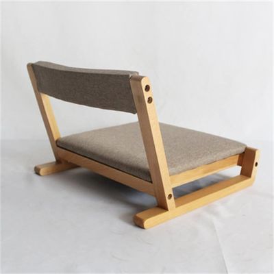 Solid Wood Japanese Tatami Floor Chair with Back Support Comfortable Sitting