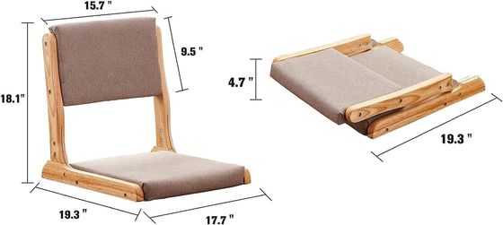 Mail packing Y Leisure Chair Style Japanese Tatami Wood Legless Floor Tea Chair with Back Support