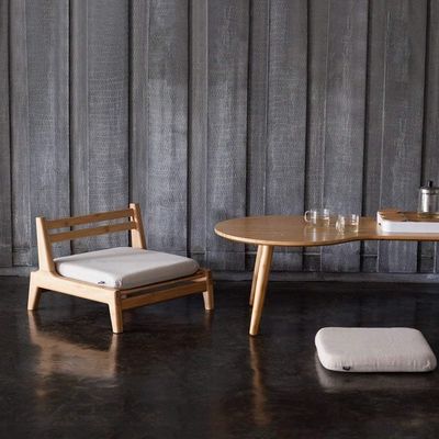 Home Furniture Japanese Tatami Wood Legless Floor Tea Chair with Back Support OEM/ODM YES