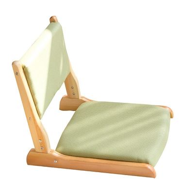 Modern Style Living Room Chair Japanese Tatami Wood Legless Floor Tea Chair with Back Support Solid Wood Floor Chair