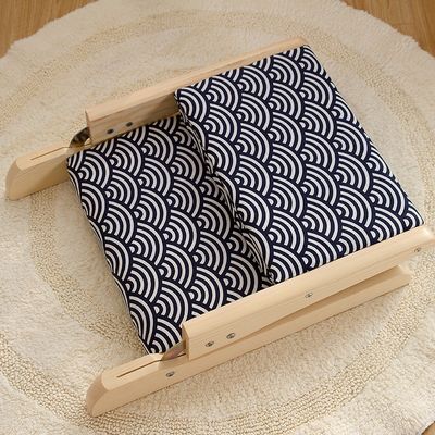 Modern Style Living Room Chair Japanese Tatami Wood Legless Floor Tea Chair with Back Support Solid Wood Floor Chair