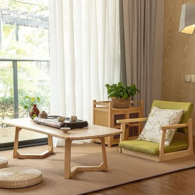 Modern Solid Wood Side Coffee Table Furniture with Nitrolacquer Finish for Living Room Furniture in Nordic Style